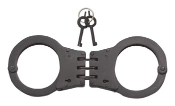 ROTHCO DELUXE HINGED HANDCUFFS - BLACK