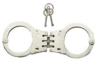 ROTHCO DELUXE HINGED HANDCUFFS / NICKEL PLATED