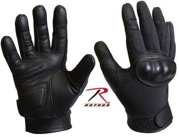 CUT RESISTANT HARD KNUCKLE TACTICAL GLOVE-BLACK - Click Image to Close